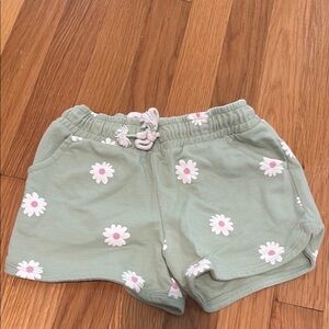 Cat & Jack Mint Green Shorts with White Daisies